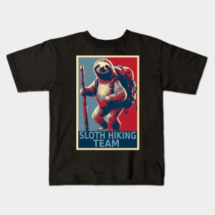 Sloth Hiking Team Funny Sloth Kids T-Shirt